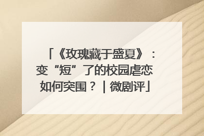 《玫瑰藏于盛夏》：变“短”了的校园虐恋如何突围？｜微剧评