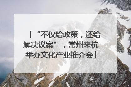 “不仅给政策，还给解决议案”，常州来杭举办文化产业推介会
