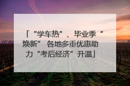 “学车热”、毕业季“焕新” 各地多重优惠助力“考后经济”升温