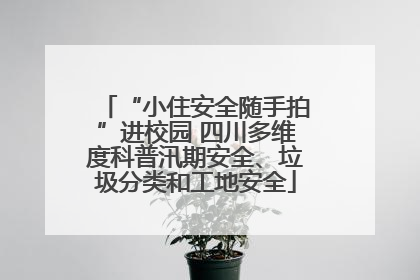 “小住安全随手拍”进校园 四川多维度科普汛期安全、垃圾分类和工地安全
