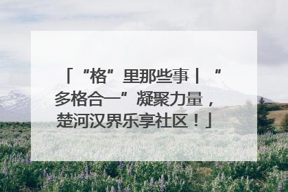 “格”里那些事丨“多格合一”凝聚力量，楚河汉界乐享社区！