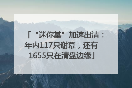“迷你基”加速出清：年内117只谢幕，还有1655只在清盘边缘