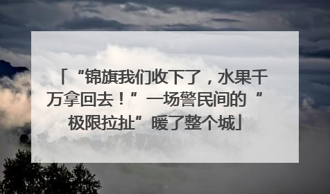 “锦旗我们收下了，水果千万拿回去！”一场警民间的“极限拉扯”暖了整个城