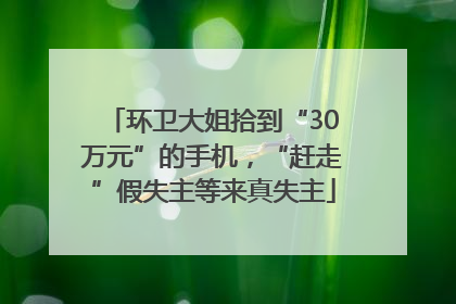 环卫大姐拾到“30万元”的手机，“赶走”假失主等来真失主