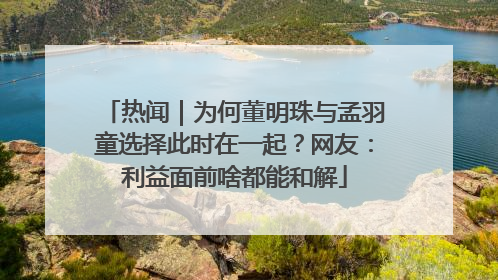 热闻｜为何董明珠与孟羽童选择此时在一起？网友：利益面前啥都能和解
