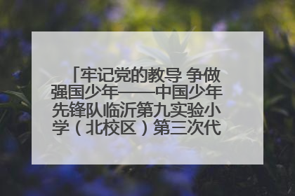 牢记党的教导 争做强国少年——中国少年先锋队临沂第九实验小学（北校区）第三次代表大会胜利召开
