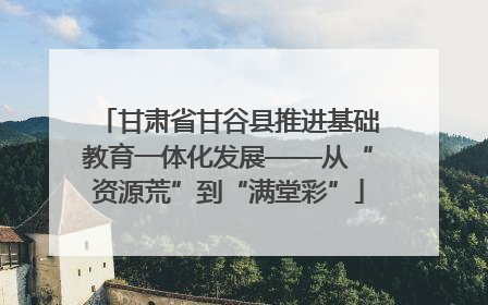 甘肃省甘谷县推进基础教育一体化发展——从“资源荒”到“满堂彩”