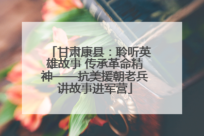 甘肃康县：聆听英雄故事 传承革命精神——抗美援朝老兵讲故事进军营