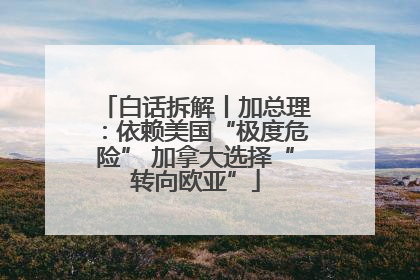 白话拆解丨加总理：依赖美国“极度危险” 加拿大选择“转向欧亚”