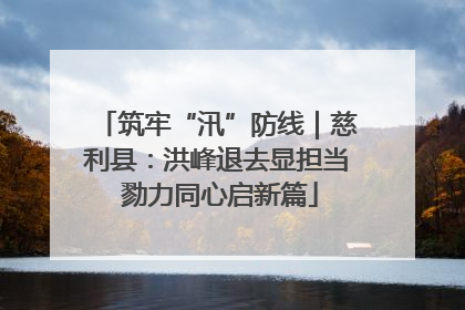筑牢“汛”防线｜慈利县：洪峰退去显担当 勠力同心启新篇
