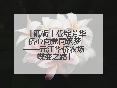砥砺十载绽芳华 侨心向党同筑梦——元江华侨农场蝶变之路