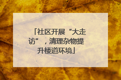 社区开展“大走访”，清理杂物提升楼道环境