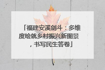 福建安溪剑斗：多维度绘就乡村振兴新图景，书写民生答卷