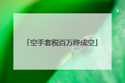 空手套税百万终成空