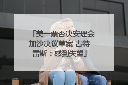 美一票否决安理会加沙决议草案 古特雷斯：感到失望