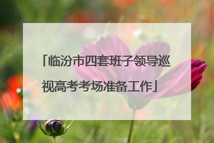 临汾市四套班子领导巡视高考考场准备工作