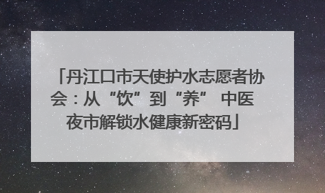 丹江口市天使护水志愿者协会：从“饮”到“养” 中医夜市解锁水健康新密码
