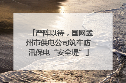 严阵以待，国网孟州市供电公司筑牢防汛保电“安全堤”