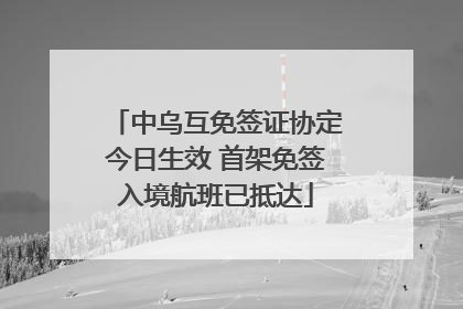 中乌互免签证协定今日生效 首架免签入境航班已抵达