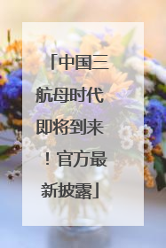 中国三航母时代即将到来！官方最新披露