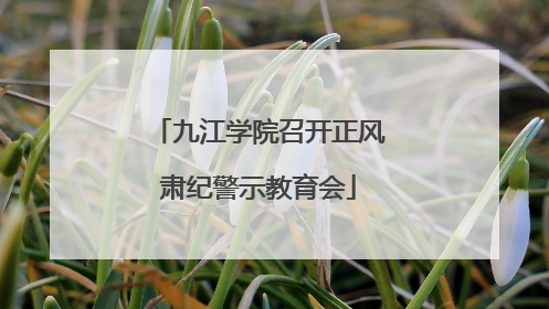 九江学院召开正风肃纪警示教育会