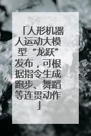 人形机器人运动大模型“龙跃”发布，可根据指令生成跑步、舞蹈等连贯动作
