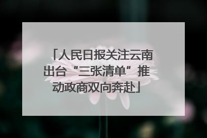 人民日报关注云南出台“三张清单”推动政商双向奔赴