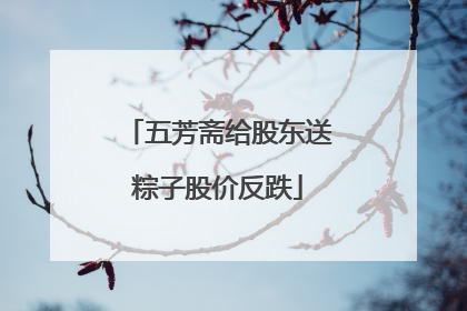 五芳斋给股东送粽子股价反跌