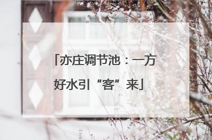 亦庄调节池：一方好水引“客”来