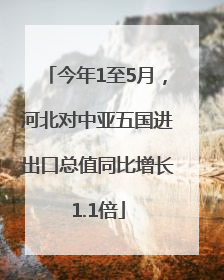 今年1至5月，河北对中亚五国进出口总值同比增长1.1倍