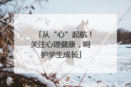 从“心”起航！关注心理健康，呵护学生成长