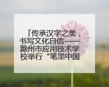传承汉字之美，书写文化自信——滁州市应用技术学校举行“笔墨中国”汉字书写比赛表彰大会