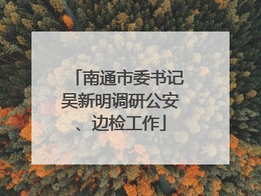 南通市委书记吴新明调研公安、边检工作