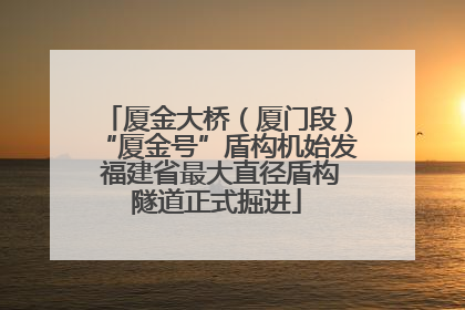 厦金大桥（厦门段）“厦金号”盾构机始发 福建省最大直径盾构隧道正式掘进