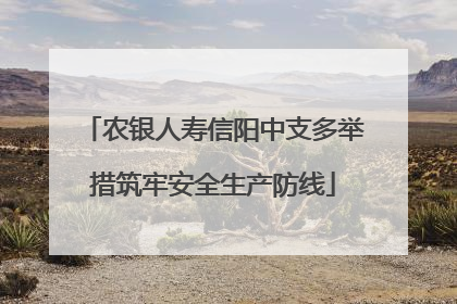 农银人寿信阳中支多举措筑牢安全生产防线