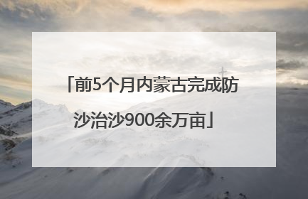 前5个月内蒙古完成防沙治沙900余万亩