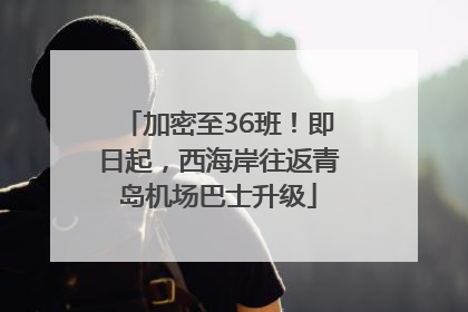 加密至36班！即日起，西海岸往返青岛机场巴士升级