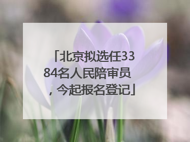 北京拟选任3384名人民陪审员，今起报名登记