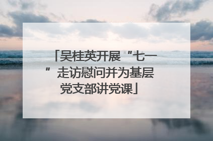 吴桂英开展“七一”走访慰问并为基层党支部讲党课