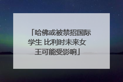 哈佛或被禁招国际学生 比利时未来女王可能受影响