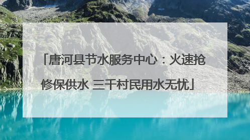 唐河县节水服务中心：火速抢修保供水 三千村民用水无忧