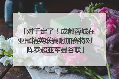 对手定了！成都蓉城在亚冠精英联赛附加赛将对阵泰超亚军曼谷联