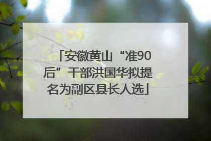 安徽黄山“准90后”干部洪国华拟提名为副区县长人选