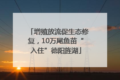 增殖放流促生态修复，10万尾鱼苗“入住”德阳旌湖