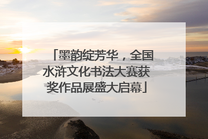 墨韵绽芳华，全国水浒文化书法大赛获奖作品展盛大启幕