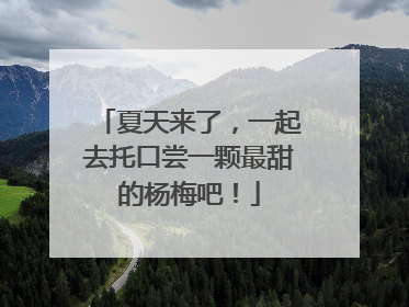 夏天来了，一起去托口尝一颗最甜的杨梅吧！