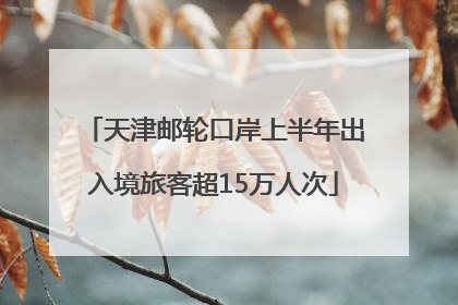 天津邮轮口岸上半年出入境旅客超15万人次