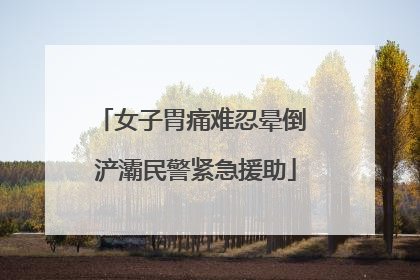 女子胃痛难忍晕倒 浐灞民警紧急援助