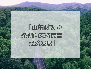 山东财政50条靶向支持民营经济发展