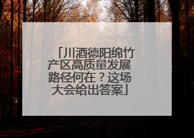 川酒德阳绵竹产区高质量发展路径何在？这场大会给出答案